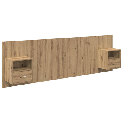 Headboard With Cabinet 3 pcs Artisan Oak Engineered Wood