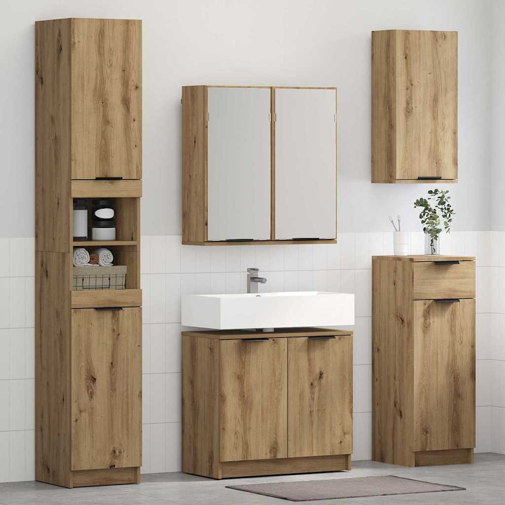 Bathroom Cabinet Set 2 pcs Artisan Oak Engineered Wood