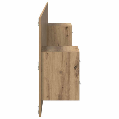 Headboard With Cabinet 3 pcs Artisan Oak Engineered Wood