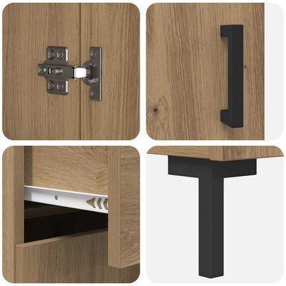 Highboard 2 pcs Artisan Oak 69.5 x 34 x 180 cm Engineered Wood