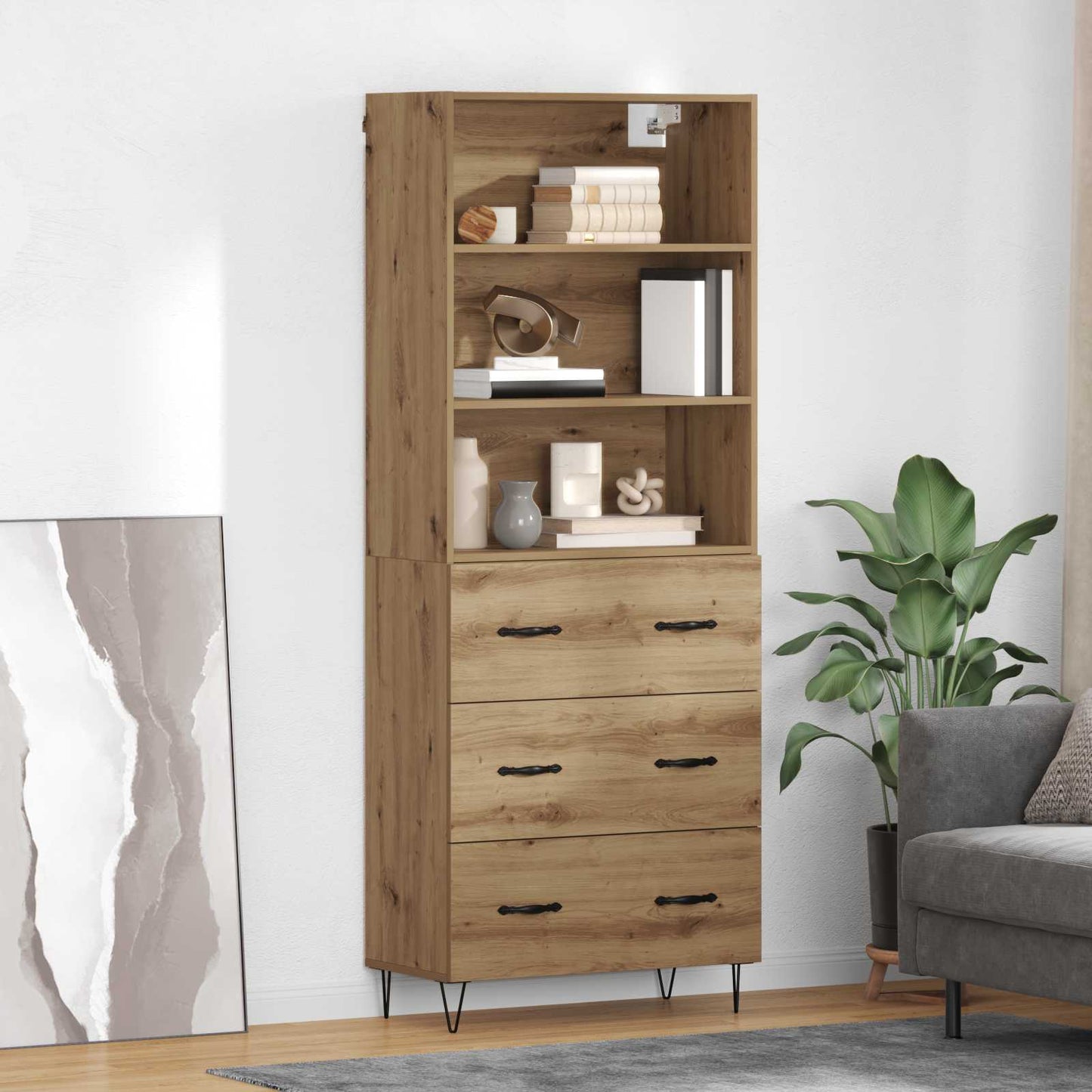 Highboard 2 pcs Artisan Oak 69.5 x 34 x 180 cm Engineered Wood