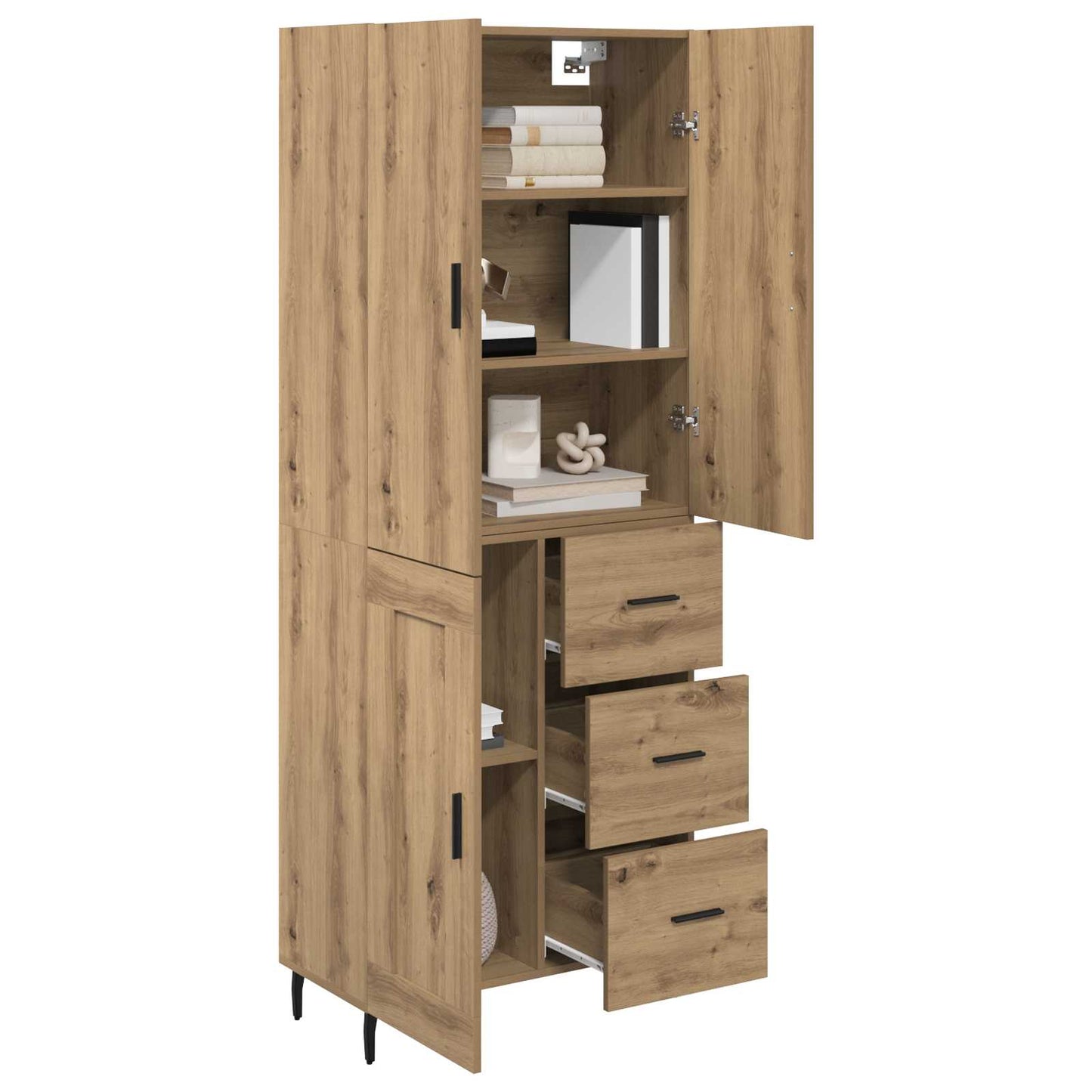 Highboard 2 pcs Artisan Oak 69.5 x 34 x 180 cm Engineered Wood