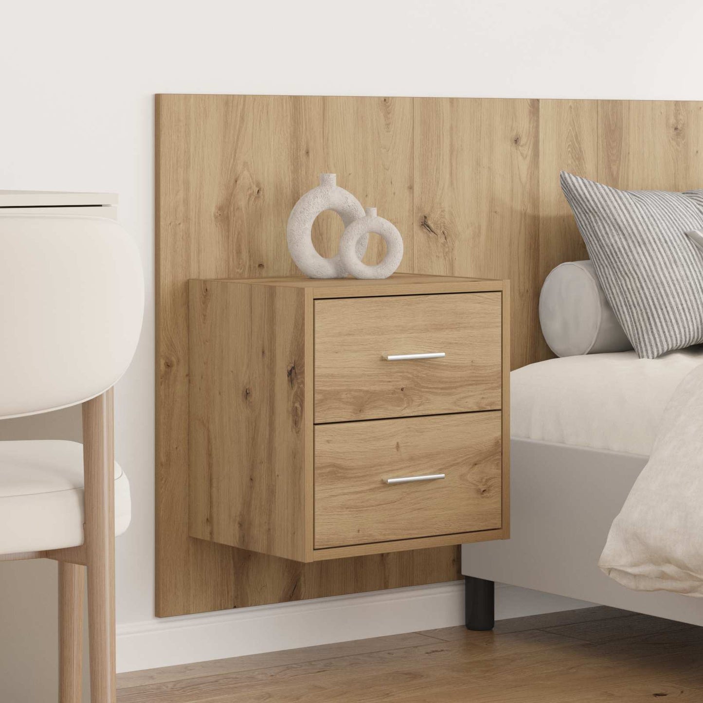 Headboard With Cabinet 3 pcs Artisan Oak Engineered Wood