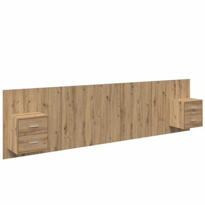 Headboard With Cabinet 3 pcs Artisan Oak Engineered Wood