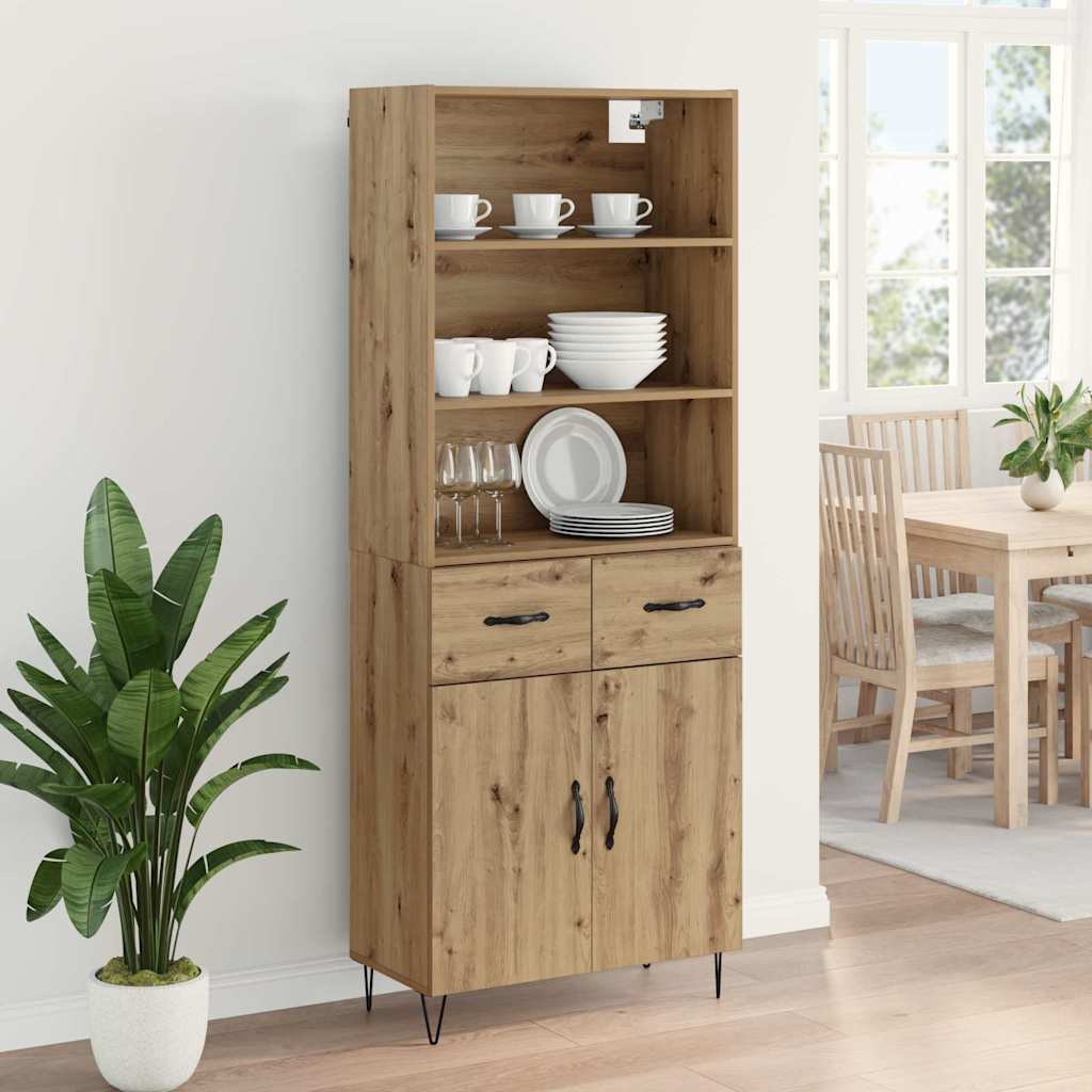 Highboard 2 pcs Artisan Oak 69.5 x 34 x 180 cm Engineered Wood