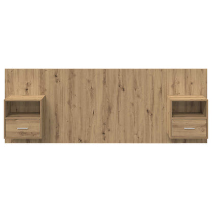 Headboard With Cabinet 3 pcs Artisan Oak Engineered Wood
