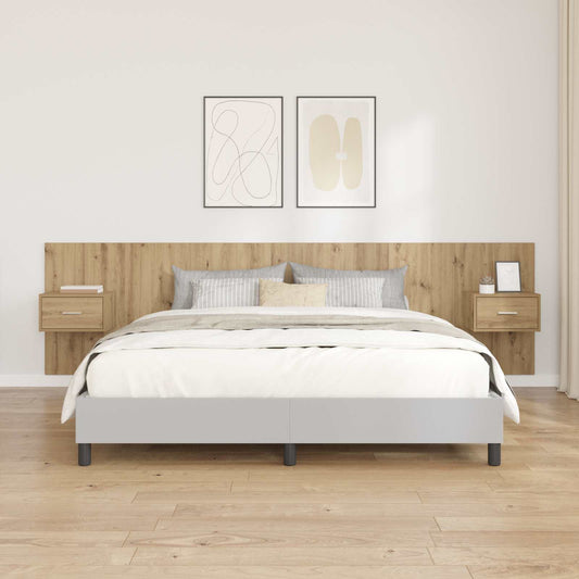Headboard With Cabinet 3 pcs Artisan Oak Engineered Wood