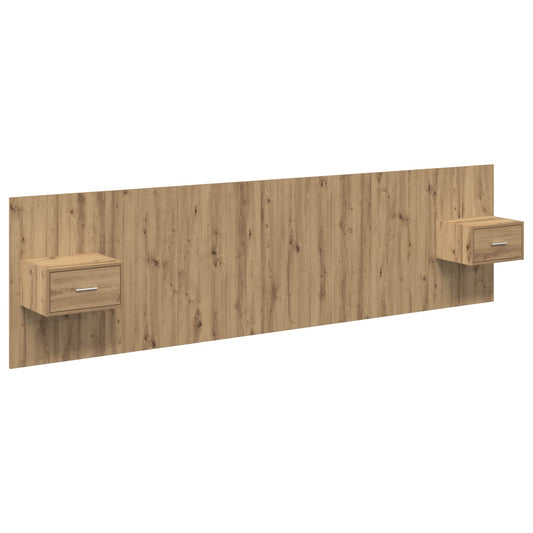 Headboard With Cabinet 3 pcs Artisan Oak Engineered Wood