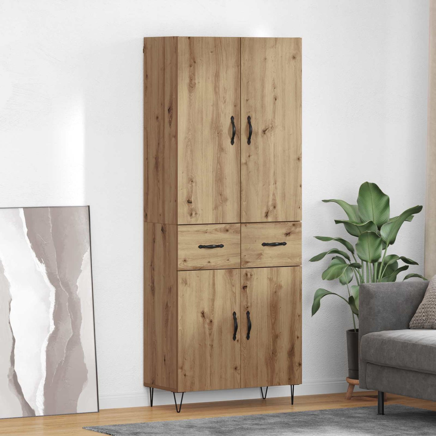 Highboard 2 pcs Artisan Oak 69.5 x 34 x 180 cm Engineered Wood