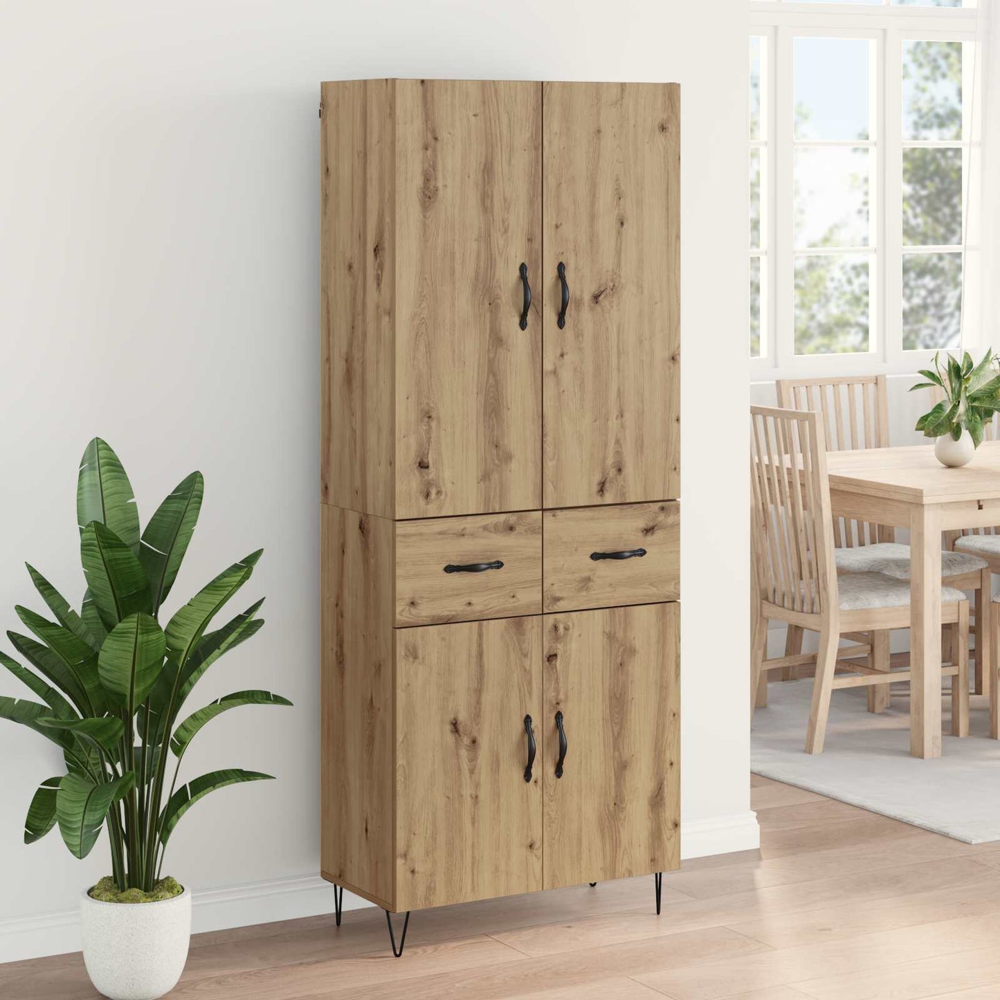 Highboard 2 pcs Artisan Oak 69.5 x 34 x 180 cm Engineered Wood