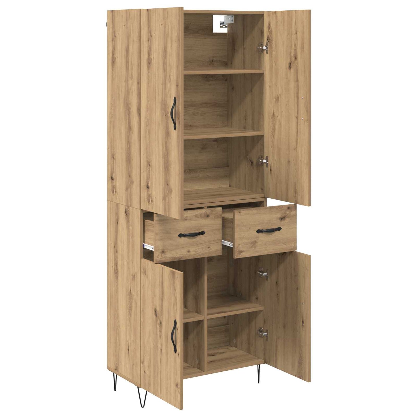 Highboard 2 pcs Artisan Oak 69.5 x 34 x 180 cm Engineered Wood