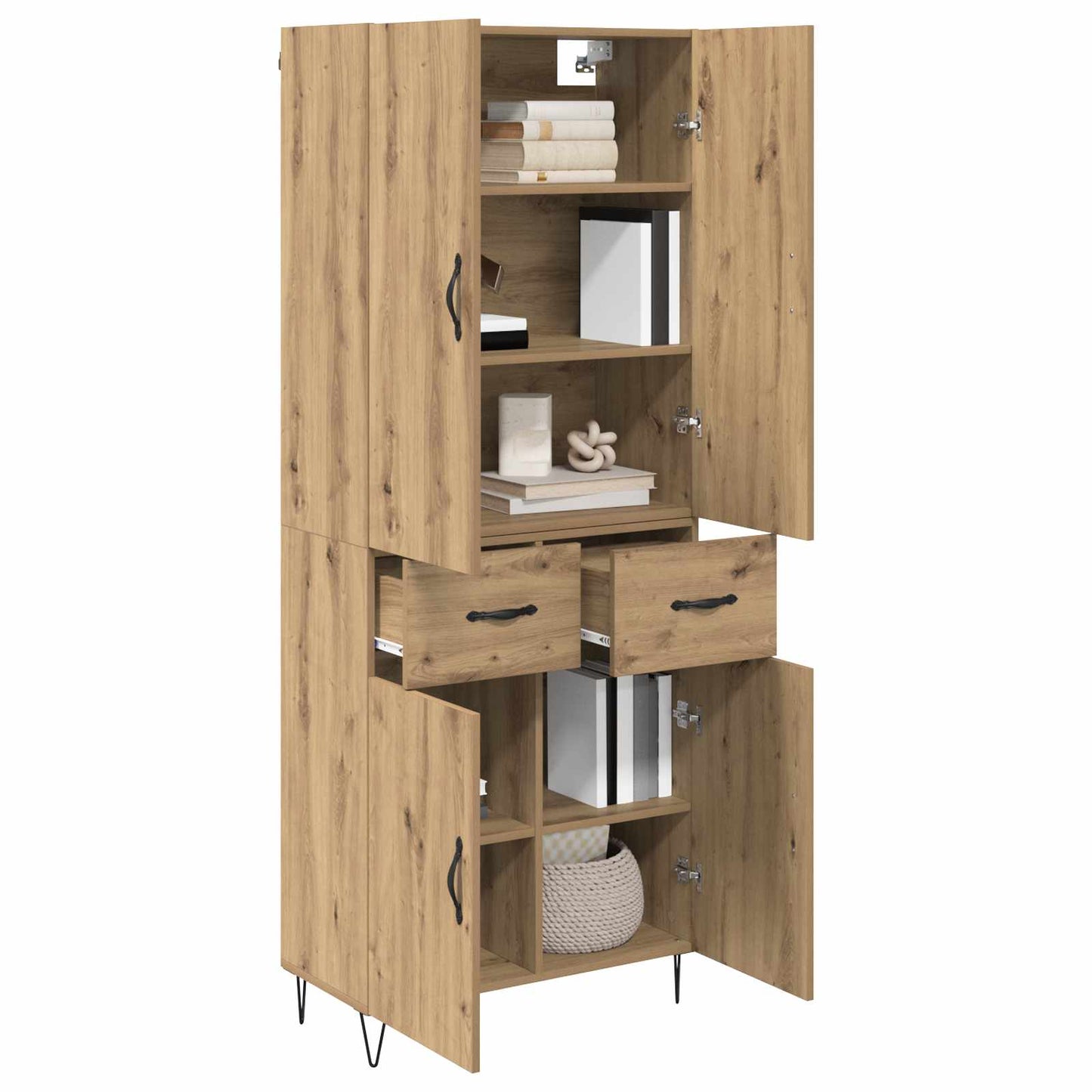 Highboard 2 pcs Artisan Oak 69.5 x 34 x 180 cm Engineered Wood