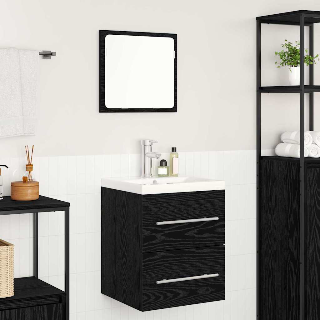 Bathroom Sink Cabinet with Drawer Black Oak 41 x 38.5 x 48 cm