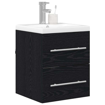 Bathroom Sink Cabinet with Drawer Black Oak 41 x 38.5 x 48 cm