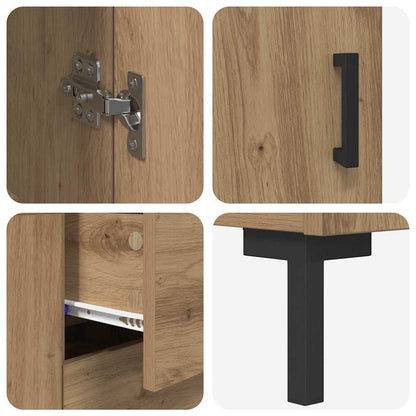 Highboard 2 pcs Artisan Oak 69.5 x 34 x 180 cm Engineered Wood