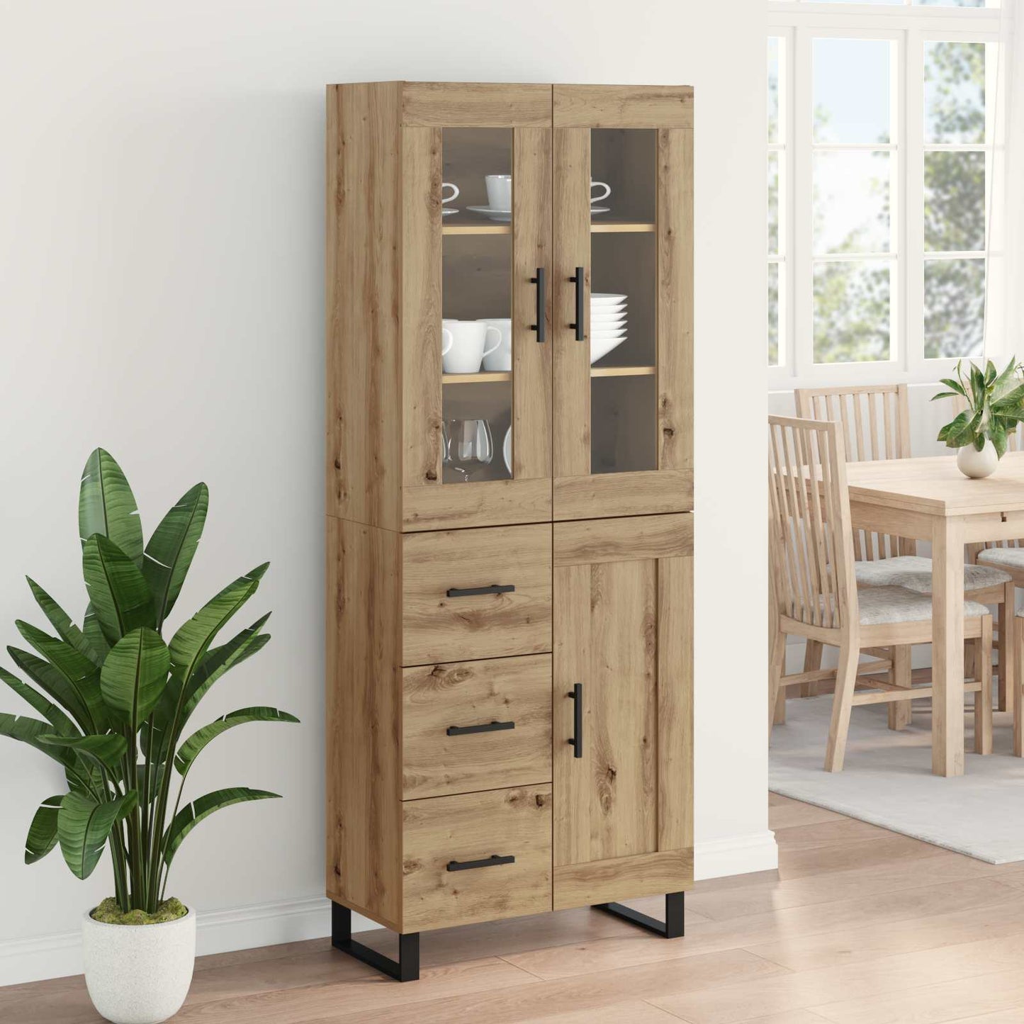 Highboard 2 pcs Artisan Oak 69.5 x 34 x 180 cm Engineered Wood