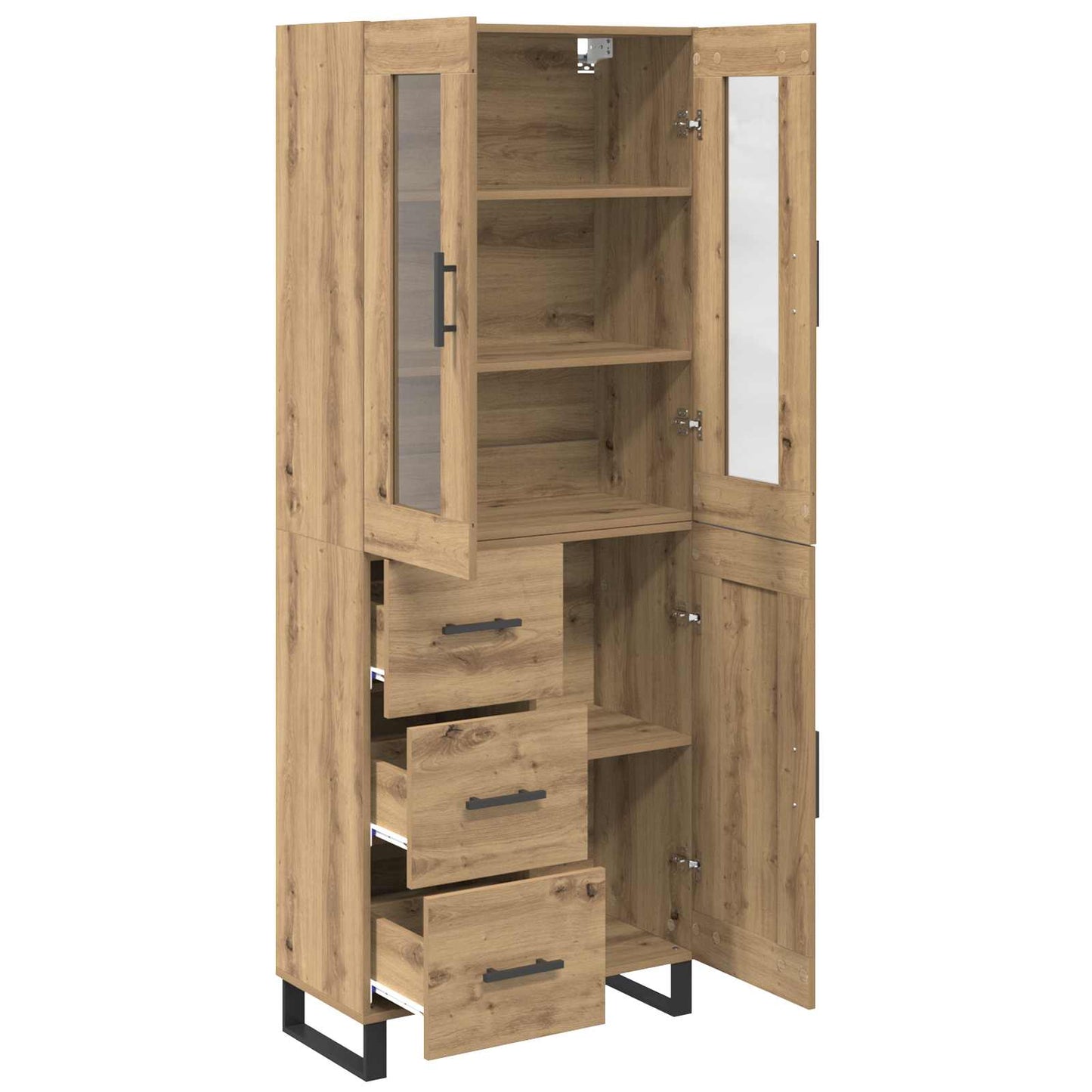 Highboard 2 pcs Artisan Oak 69.5 x 34 x 180 cm Engineered Wood