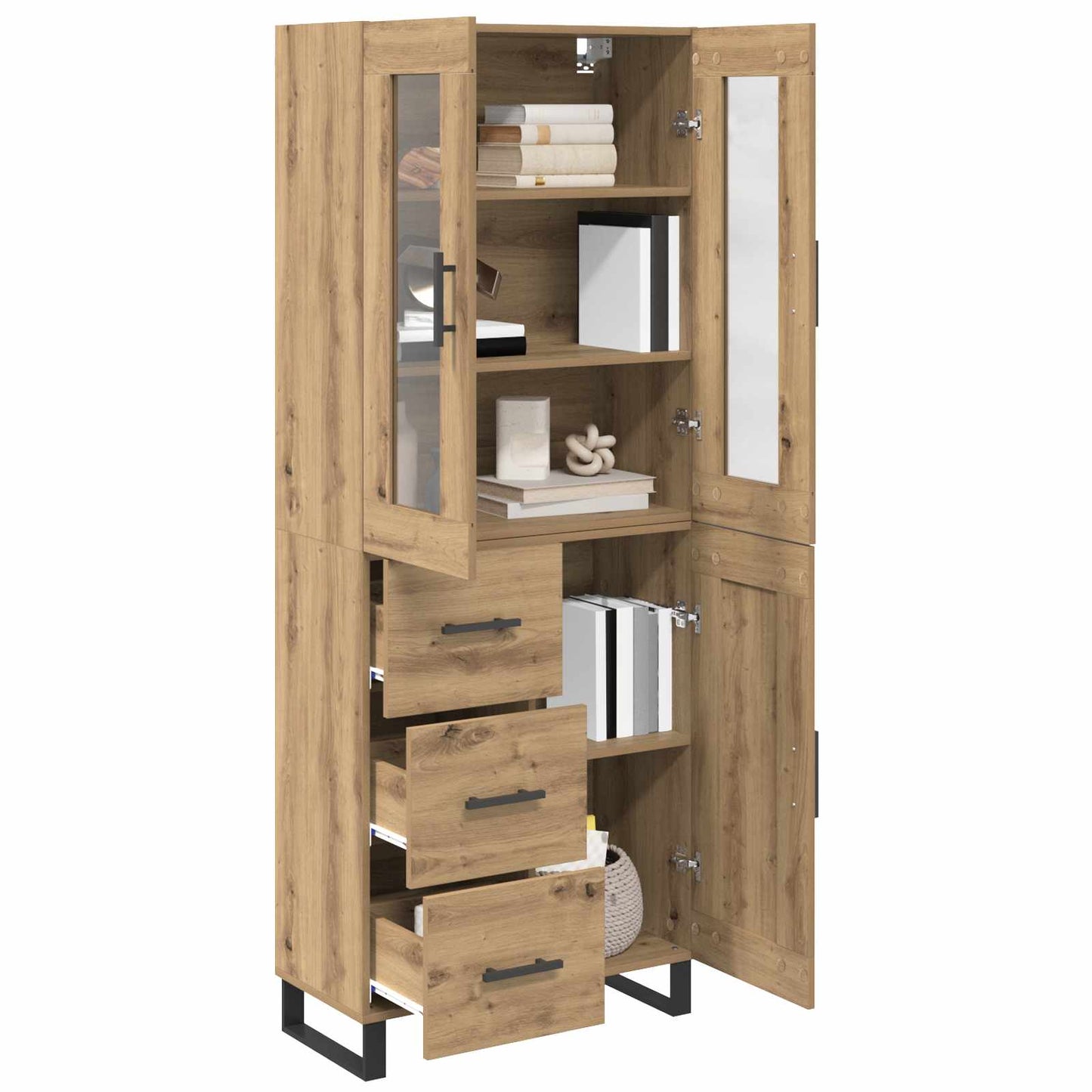 Highboard 2 pcs Artisan Oak 69.5 x 34 x 180 cm Engineered Wood