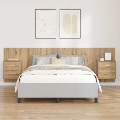 Headboard With Cabinet 3 pcs Artisan Oak Engineered Wood