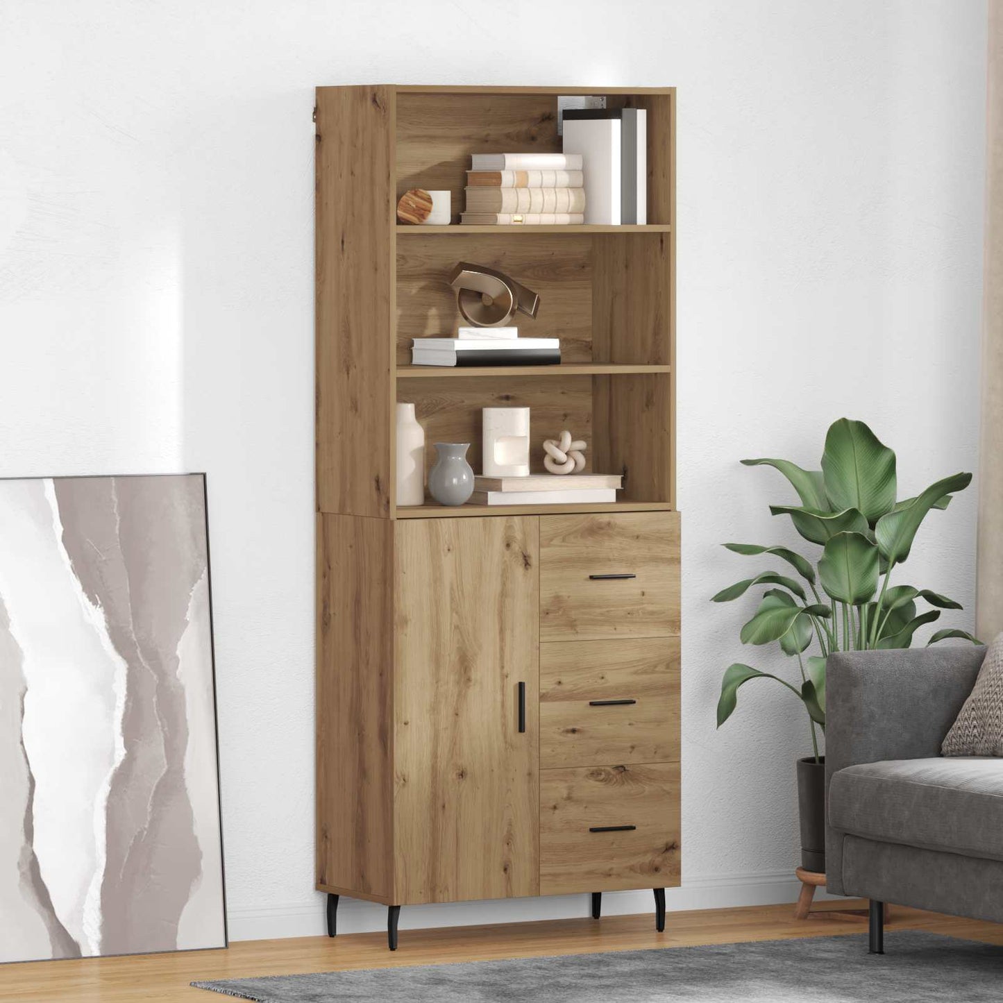Highboard 2 pcs Artisan Oak 69.5 x 32.5 x 180 cm
