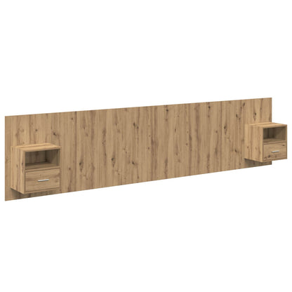 Headboard With Cabinet 3 pcs Artisan Oak Engineered Wood