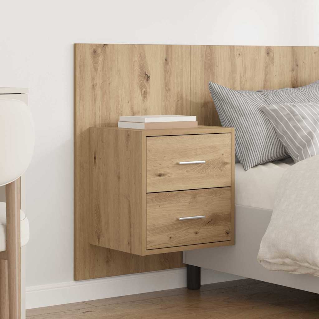 Headboard With Cabinet 3 pcs Artisan Oak Engineered Wood