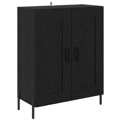 Highboard 2 pcs Black Oak Engineered Wood