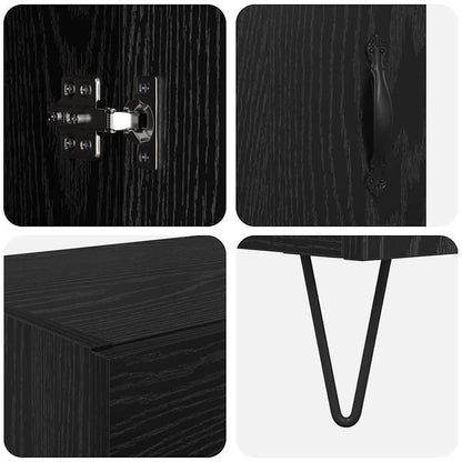 Highboard Black Oak 69.5 x 34 x 180 cm Engineered Wood
