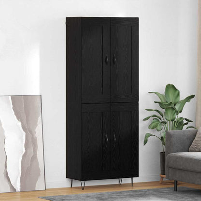 Highboard Black Oak 69.5 x 34 x 180 cm Engineered Wood