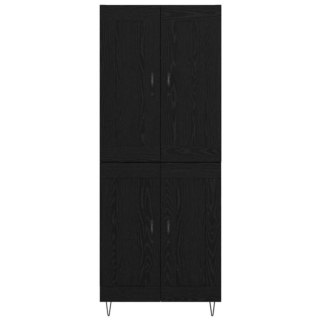 Highboard Black Oak 69.5 x 34 x 180 cm Engineered Wood
