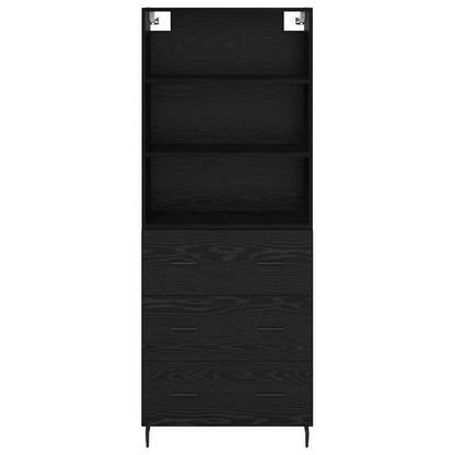 Highboard with Drawer Black Oak 69.5 x 34 x 180 cm
