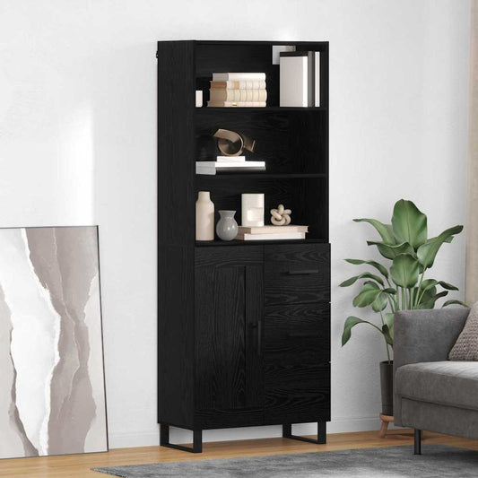 Highboard 2 pcs Black Oak 69.5 x 34 x 180 cm