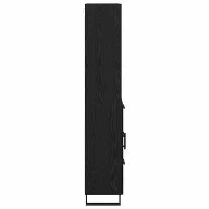 Highboard with Drawer 2 pcs Black Oak Engineered Wood