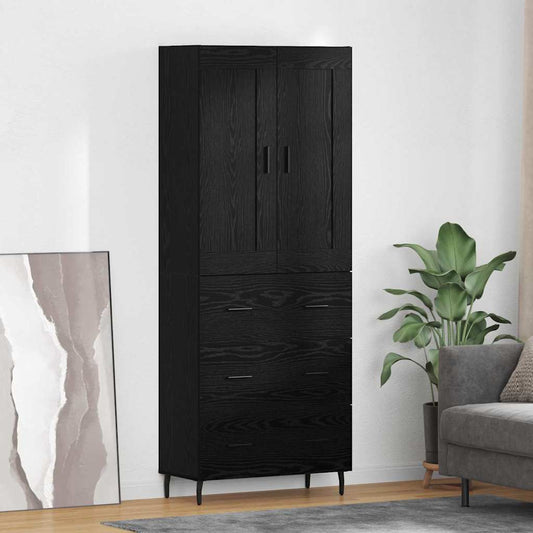 Highboard 2 pcs Black Oak 69.5 x 34 x 180 cm Engineered Wood