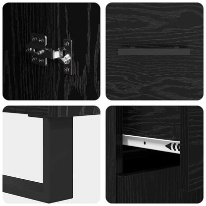 Highboard 2 pcs Black Oak 69.5 x 34 x 180 cm Engineered Wood