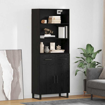 Highboard 2 pcs Black Oak 69.5 x 34 x 180 cm Engineered Wood