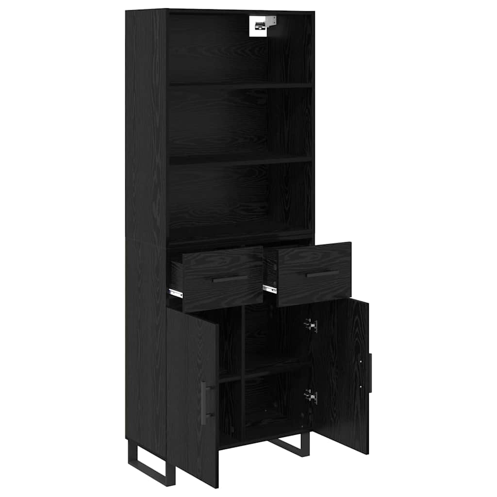Highboard 2 pcs Black Oak 69.5 x 34 x 180 cm Engineered Wood