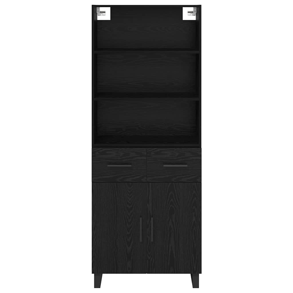 Highboard 2 pcs Black Oak 69.5 x 34 x 180 cm Engineered Wood