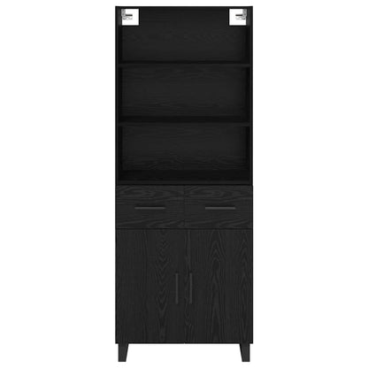 Highboard 2 pcs Black Oak 69.5 x 34 x 180 cm Engineered Wood