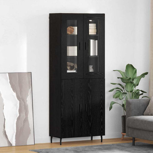 Highboard 2 pcs Black Oak 69.5 x 34 x 180 cm Engineered Wood