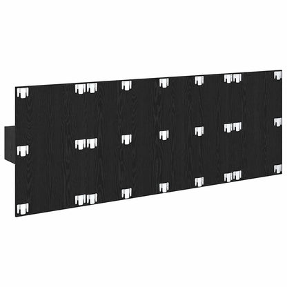 Headboard with Cabinet 3 pcs Black Oak Engineered Wood