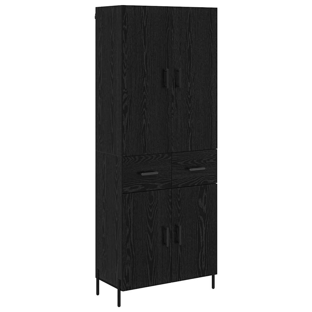 Highboard Black Oak 69.5 x 34 x 180 cm Engineered Wood
