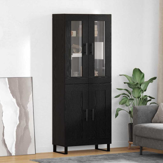 Highboard 2 pcs Black Oak 69.5 x 34 x 180 cm Engineered Wood