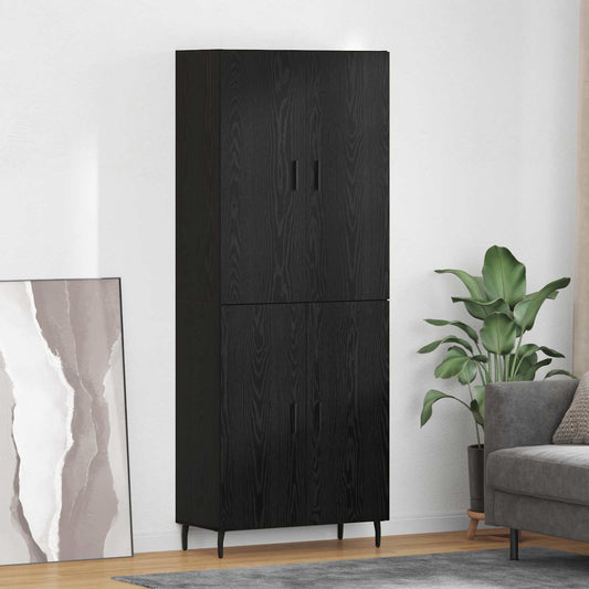 Highboard 2 pcs Black oak 69.5 x 34 x 180 cm Engineered Wood