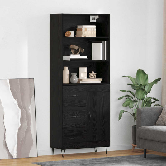 Highboard 2 pcs Black Oak 69.5 x 34 x 180 cm