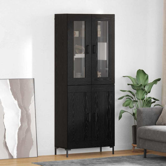 Highboard 2 pcs Black Oak 69.5 x 34 x 180 cm Engineered Wood