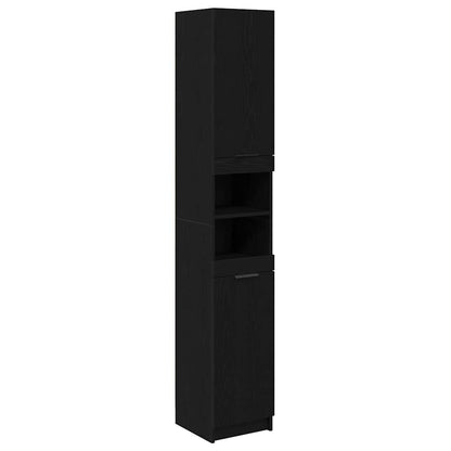 Bathroom Cabinet Set 3 pcs Black Oak Engineered Wood
