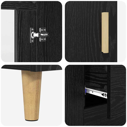 Highboard Black Oak 69.5 x 34 x 180 cm Engineered Wood