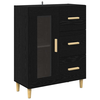 Highboard Black Oak 69.5 x 34 x 180 cm Engineered Wood
