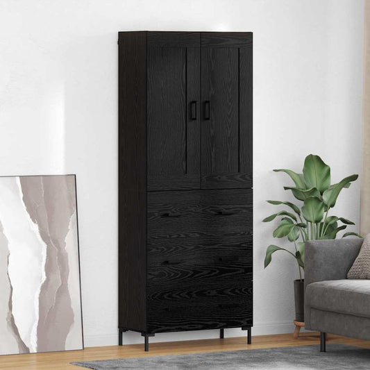 Highboard 2 pcs Black Oak 69.5 x 34 x 180 cm Engineered Wood